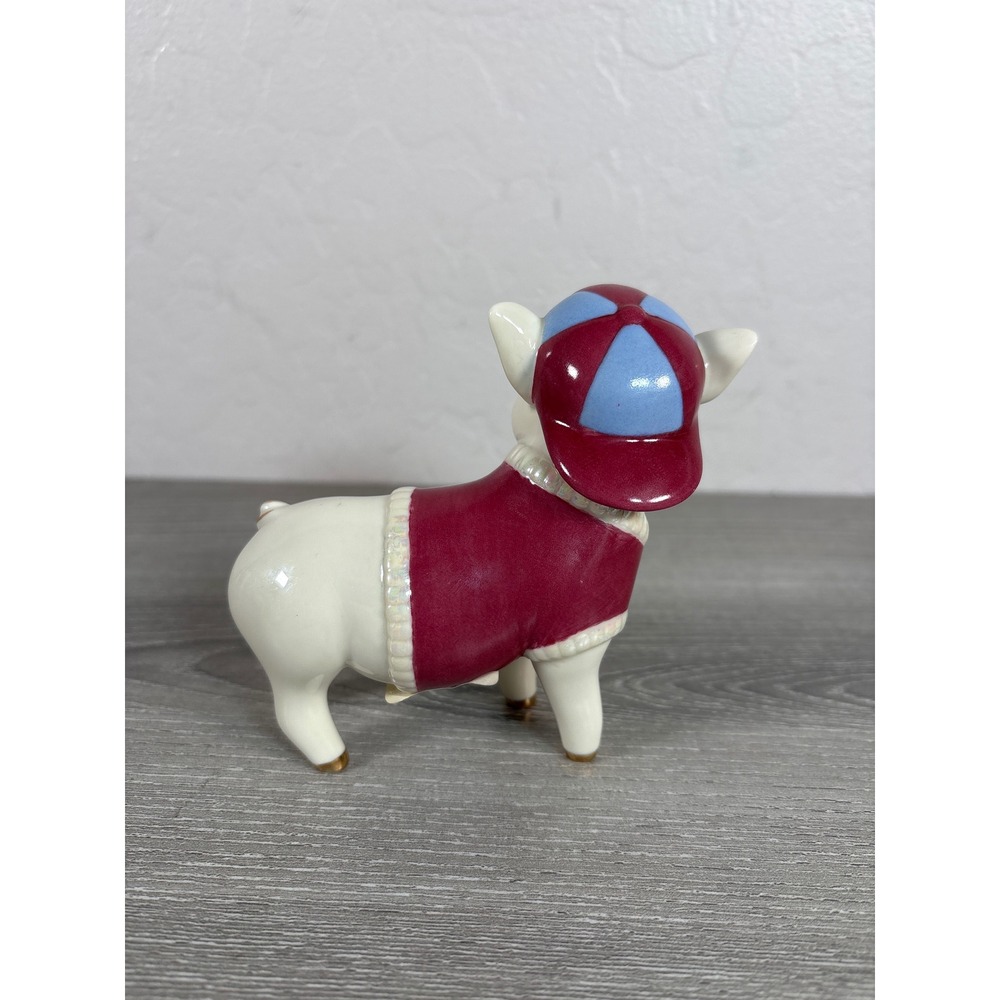 Lenox Grand Slam Sam Porcelain Pig Figurine Baseball Maroon Gold Accents 782658 - Picture 3 of 5